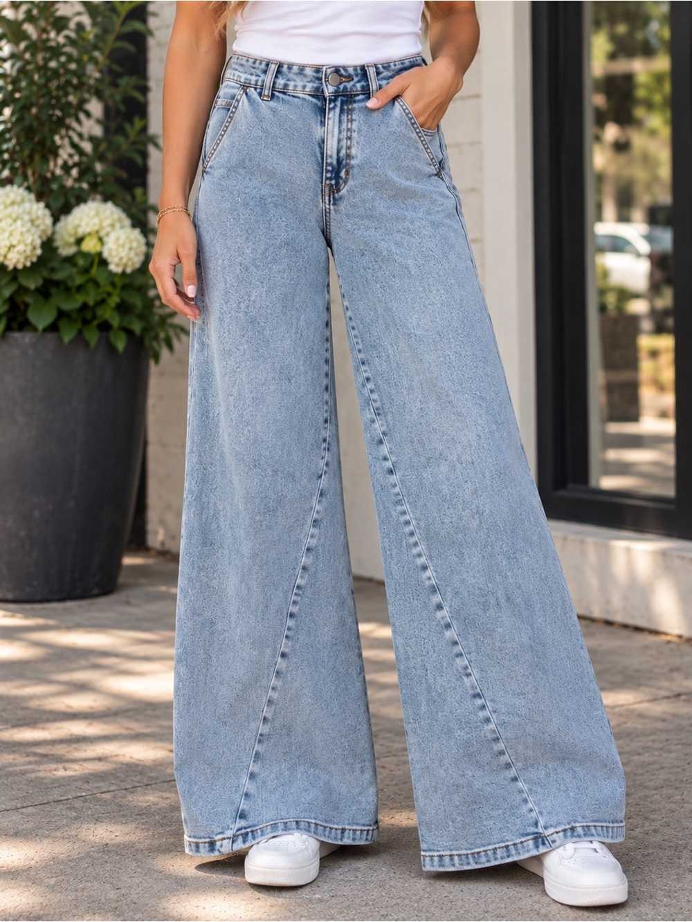 Judy Blue Light Blue Wide-Leg High-Rise Jeans